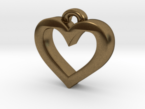 Heart Frame Pendant in Natural Bronze