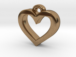 Heart Frame Pendant in Natural Brass