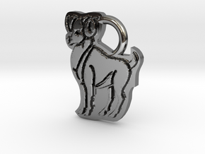 Aries Ram Ring Tag in Fine Detail Polished Silver