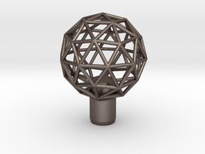 Shift Knob Geodesic 12x1.25 2.25" in Polished Bronzed Silver Steel