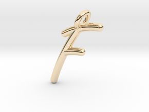 F in 14k Gold Plated Brass