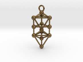 Small Triangular Tree of Life Pendant in Natural Bronze
