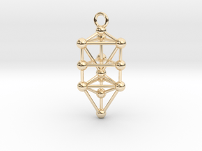 Small Triangular Tree of Life Pendant in 14K Yellow Gold