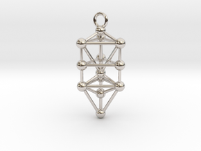 Small Triangular Tree of Life Pendant in Platinum