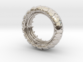 LEAFY Ring  in Rhodium Plated Brass: Small