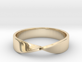 Mobius Ring (Size 7) in 14k Gold Plated Brass