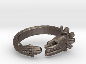 Anillo Quetzalcoatl in Polished Bronzed Silver Steel