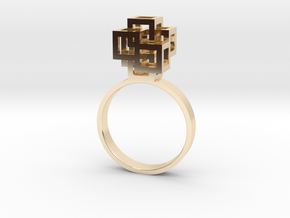 Quadro Ring - US 6 in 14k Gold Plated Brass