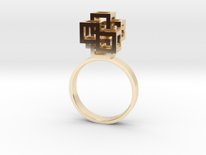 Quadro Ring - US 5 in 14k Gold Plated Brass