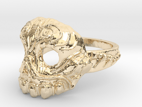 Dr.K Skull Ring-Size 9.5 in 14K Yellow Gold