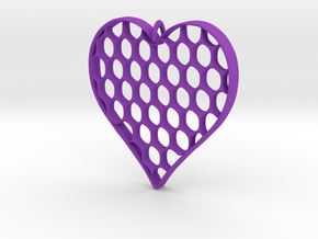 Honey Heart Pendant in Purple Processed Versatile Plastic