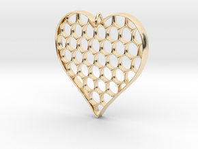 Honey Heart Pendant in 14k Gold Plated Brass