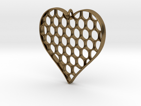 Honey Heart Pendant in Natural Bronze