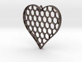Honey Heart Pendant in Polished Bronzed Silver Steel