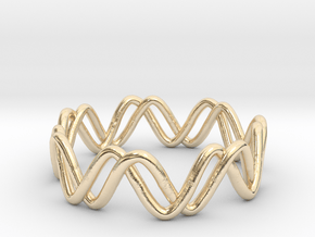 Sine + Cosine Ring (Size 7) in 14k Gold Plated Brass