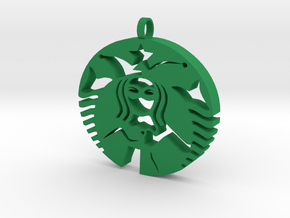 Quinn Coffee Charm in Green Processed Versatile Plastic