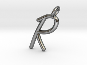 R in Polished Silver