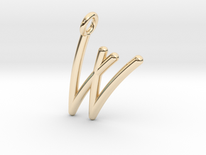 W in 14K Yellow Gold