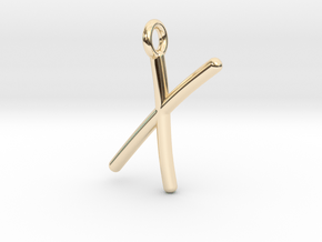 X in 14K Yellow Gold