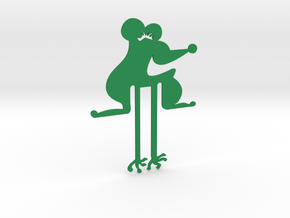 Mouse Grabbing for Cheese - Bookmark in Green Processed Versatile Plastic