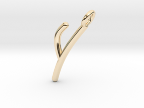 Y in 14k Gold Plated Brass