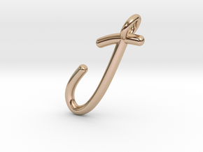 J in 14k Rose Gold Plated Brass