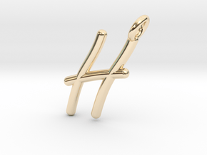 H in 14K Yellow Gold