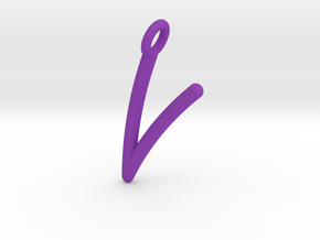 V in Purple Processed Versatile Plastic