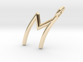 M in 14k Gold Plated Brass