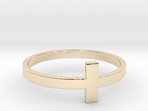 Cross Ring Size 8 in 14K Yellow Gold