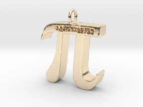 PI Pendant in 14k Gold Plated Brass