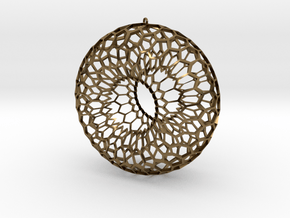 Honeycomb Torus Pendant in Polished Bronze