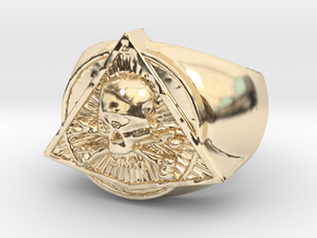 Saint Vitus Ring Size 15 in 14k Gold Plated Brass
