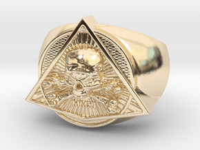 Saint Vitus Ring Size 6 in 14k Gold Plated Brass
