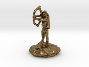 Gnome Bard with Lute and Shortbow in Natural Bronze