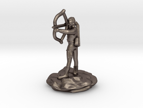 Gnome Bard with Lute and Shortbow in Polished Bronzed Silver Steel