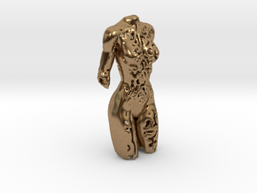 Female torso sculpture in Natural Brass