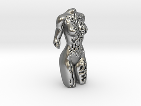 Female torso sculpture in Natural Silver