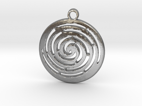Spiral maze pendant  in Natural Silver
