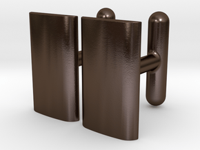 Schwarz cushion cufflinks in Polished Bronze Steel