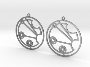 Justine - Earrings - Series 1 in Fine Detail Polished Silver