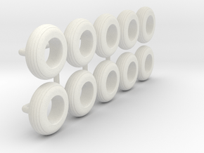 1/64 8.5L-14 Implement Tire in White Natural Versatile Plastic