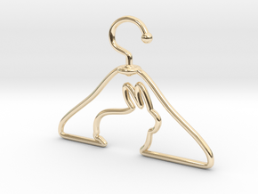 Rabbit Hanger Pendant in 14k Gold Plated Brass