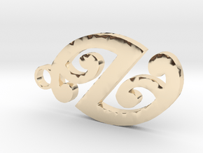 Koru pendant  in 14k Gold Plated Brass