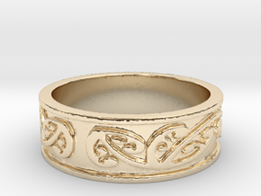koru V5 Ring Size 7 in 14k Gold Plated Brass