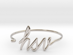 HSV Wire Bracelet (Huntsvegas) in Rhodium Plated Brass