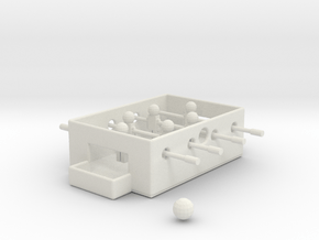 Mini Foosball Table in White Natural Versatile Plastic