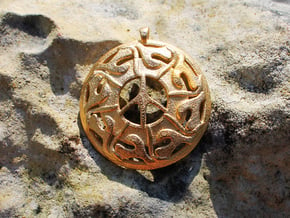 Peace Pendant in Natural Brass