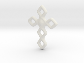 Cross necklace in White Natural Versatile Plastic