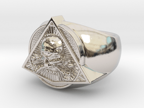 Saint Vitus Ring Size 5 in Rhodium Plated Brass